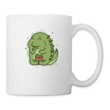 little dinosaur loves chips dinosaurs - Mug - white - Right