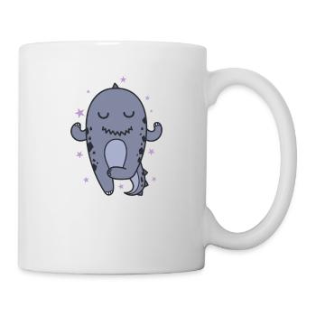 kleiner Dino meditiert Dinosaurier Reptil - Tasse - Weiß - Rechts