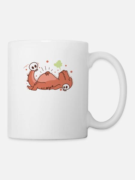 Dino mit Knochen Dinosaurier Reptil Tier - Tasse - Weiß