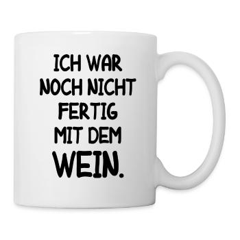 Vino Weinliebhaber Geschenk Wein Weinfest Rotwein - Tasse - Weiß - Rechts