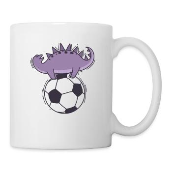 Dino loves football dinosaur reptile - Mug - white - Right