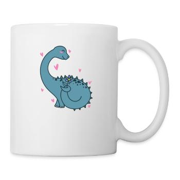 Dino ist verliebt Dinosaurier Reptil - Tasse - Weiß - Rechts