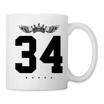 34 Zahl Krone - Tasse - Weiß - Rechts