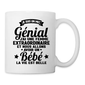 Je suis un mec génial j'ai une femme extraordinair - Mug blanc - blanc - Droite