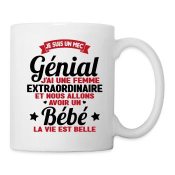 Je suis un mec génial j'ai une femme extraordinair - Mug blanc - blanc - Droite