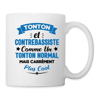 Tonton et Contrebassiste comme un tonton normal - Mug blanc - blanc - Droite