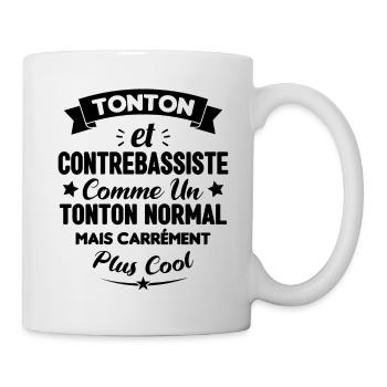 Tonton et Contrebassiste comme un tonton normal - Mug blanc - blanc - Droite