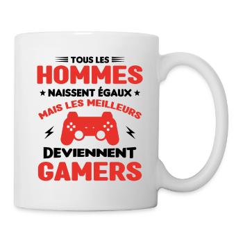Tous Les Hommes Naissent Égaux - Meilleurs Gamers - Mug blanc - blanc - Droite