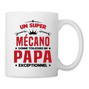 Mécano papa cadeau drôle fête des pères garagiste - Mug blanc - blanc - Droite