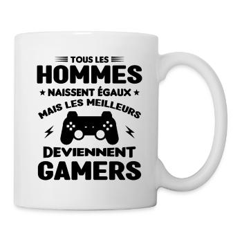 Tous Les Hommes Naissent Égaux - Meilleurs Gamers - Mug blanc - blanc - Droite