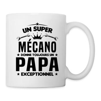 Mécano papa cadeau drôle fête des pères garagiste - Mug blanc - blanc - Droite