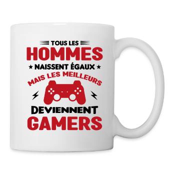 Tous Les Hommes Naissent Égaux - Meilleurs Gamers - Mug blanc - blanc - Droite