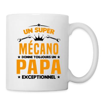 Mécano papa cadeau drôle fête des pères garagiste - Mug blanc - blanc - Droite