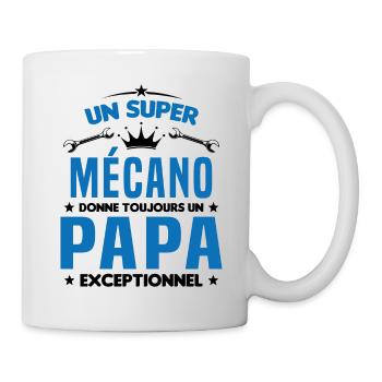 Mécano papa cadeau drôle fête des pères garagiste - Mug blanc - blanc - Droite