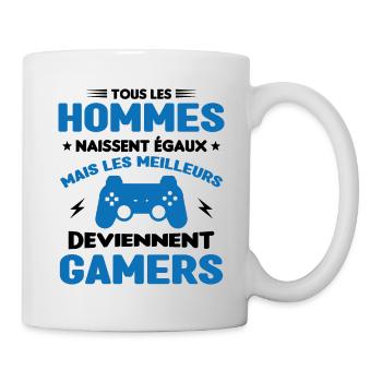 Tous Les Hommes Naissent Égaux - Meilleurs Gamers - Mug blanc - blanc - Droite