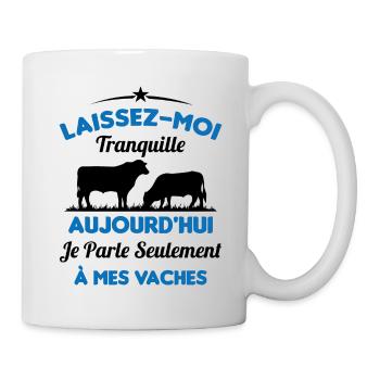 Je parle Seulement à Mes Vaches - Mug blanc - blanc - Droite