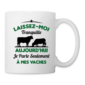 Je parle Seulement à Mes Vaches - Mug blanc - blanc - Droite