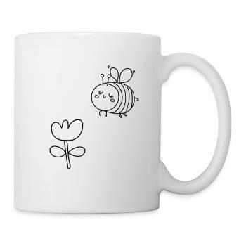 Kinder T-Shirt Ausmalen Biene Design Malen Deko - Tasse - Weiß - Rechts