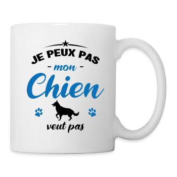 je peux pas mon chien veut pas - Mug blanc - blanc - Droite