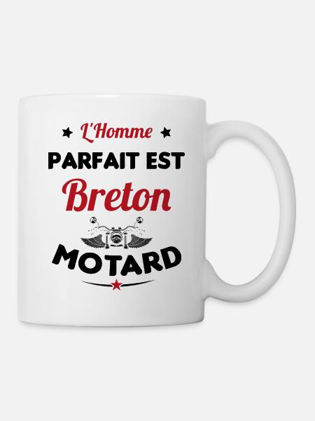 L'Homme Parfait Est Breton Motard - Mug blanc - blanc