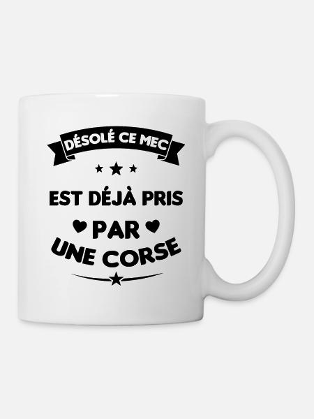 Mec Avec Corse Cadeau Couple Saint Valentin - Mug blanc - blanc