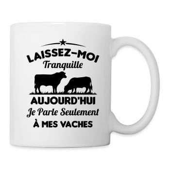 Je parle Seulement à Mes Vaches - Mug blanc - blanc - Droite