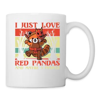 I just Love Red Panda and maybe 3 People - Tasse - Weiß - Rechts