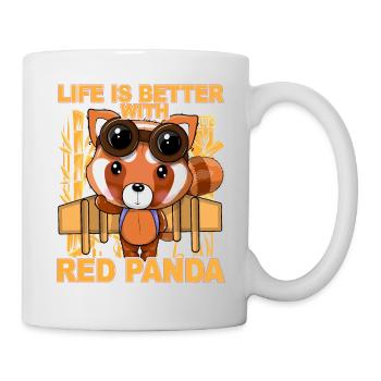 Life is better with Red Panda - Tasse - Weiß - Rechts