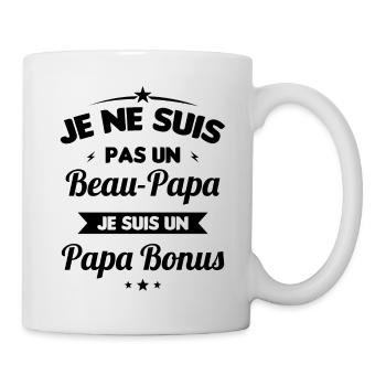 Je ne suis pas un beau-papa je suis un papa bonus - Mug blanc - blanc - Droite