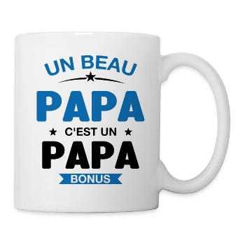 Un Beau Papa C'est un Papa Bonus - Mug blanc - blanc - Droite