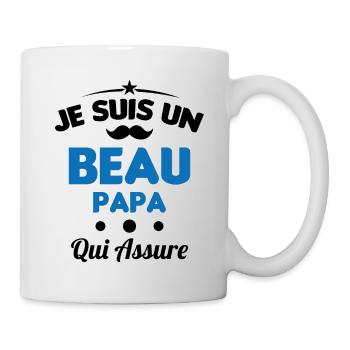 je suis un Beau-Papa qui assure humour - Mug blanc - blanc - Droite
