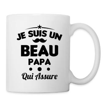 je suis un Beau-Papa qui assure humour - Mug blanc - blanc - Droite