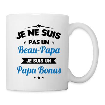 Je ne suis pas un beau-papa je suis un papa bonus - Mug blanc - blanc - Droite