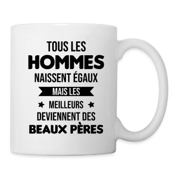 les meilleurs deviennent des beaux pères Cadeau - Mug blanc - blanc - Droite