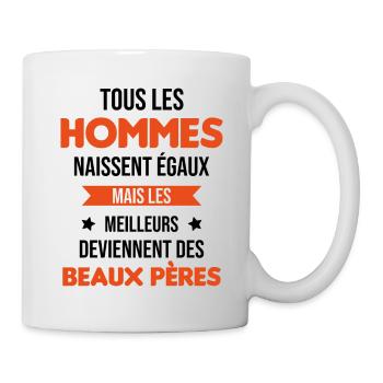 les meilleurs deviennent des beaux pères Cadeau - Mug blanc - blanc - Droite