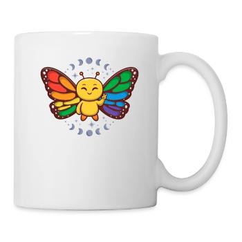 LGBTQ Drapeau arc-en-ciel Monarque Butterfly Pride Mois - Mug blanc - blanc - Droite