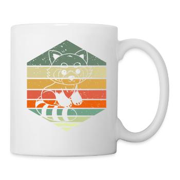 Cat Bear Little Panda Retro - Mug - white - Right