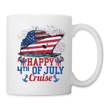 Happy 4th Of July Cruising USA Flag - Mug - white - Right