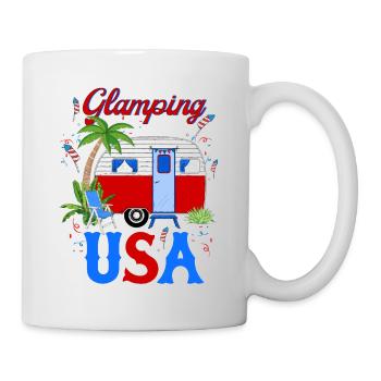 Glamping in The USA July 4th - Mug - white - Right