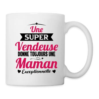 Vendeuse Future Maman Cadeau Drôle Annonce Mère - Mug blanc - blanc - Droite