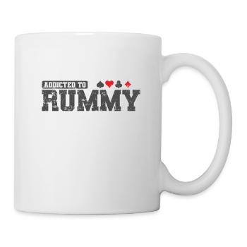 Addicted to Rummy Hobby Card Game Romme - Mug - white - Right