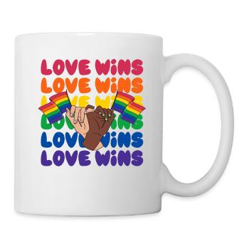 LGBTQ Love Wins Human Right Rainbow - Tasse - Weiß - Rechts