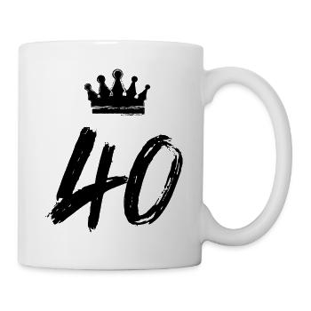 40 Zahl Krone - Tasse - Weiß - Rechts