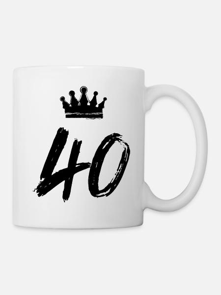 40 Zahl Krone - Tasse - Weiß