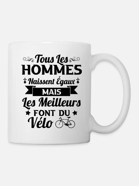 Hommes naissent égaux les meilleurs font du vélo - Mug blanc - blanc