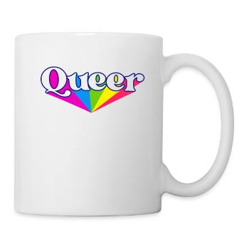 Retro Queer Pride LGBTQ Gay LGBT Ally Rainbow - Mug blanc - blanc - Droite