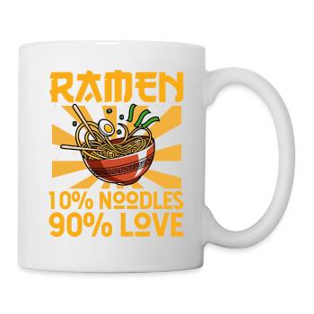 Ramen 10% Noodles 90% Love - Tasse - Weiß - Rechts