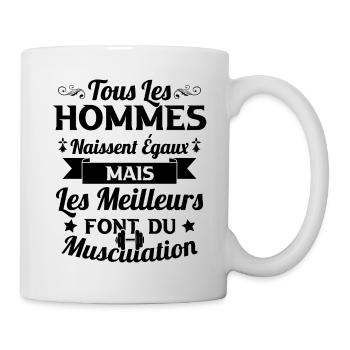 Hommes égaux les meilleurs font de la musculation - Mug blanc - blanc - Droite