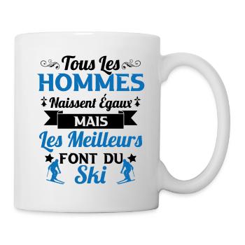 Ski - Hommes naissent égaux meilleurs font du ski - Mug blanc - blanc - Droite
