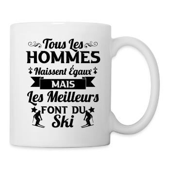 Ski - Hommes naissent égaux meilleurs font du ski - Mug blanc - blanc - Droite